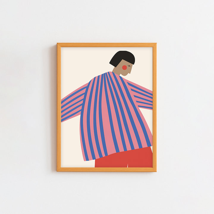 Girl in Striped Shirt Frame