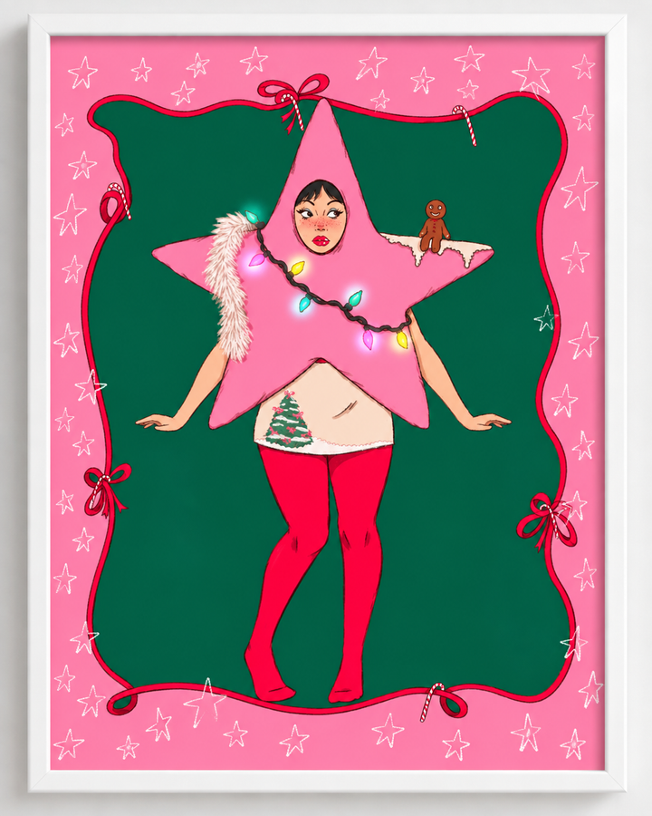 Whimsical Pink Star Frame