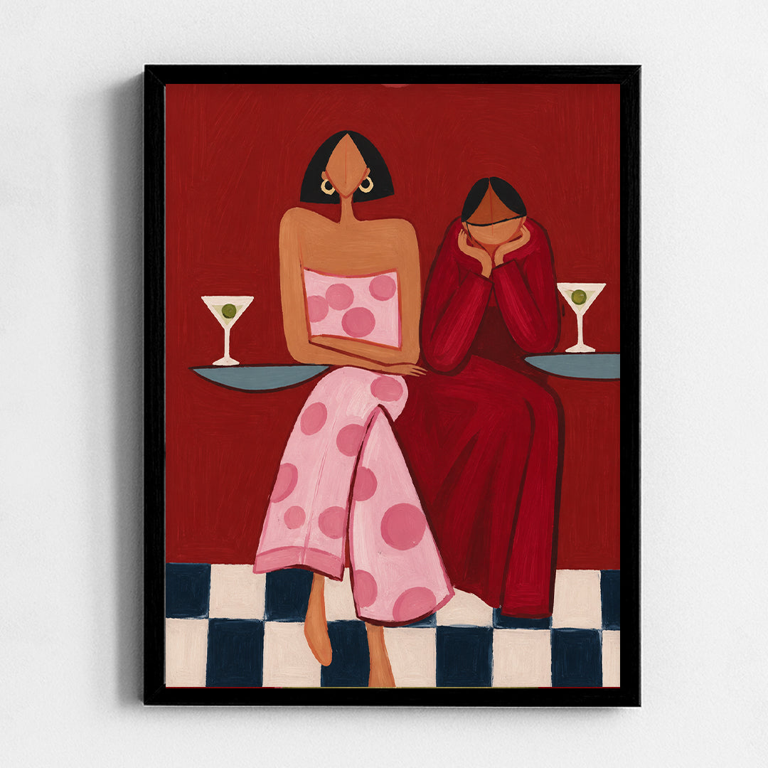 Woman with drinks Frame