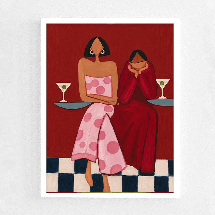 Woman with drinks Frame